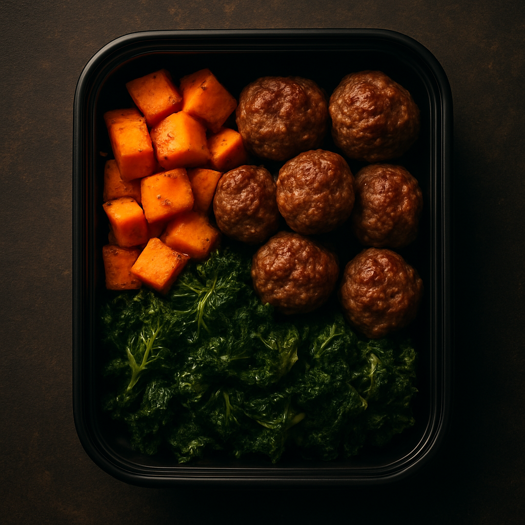 Beef Meatballs & Sweet Potato